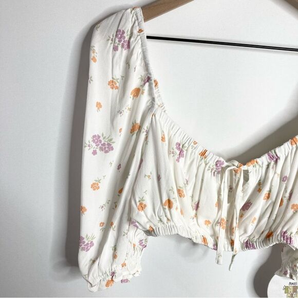 Princess Polly White Floral Caribou Crop Top Size 10 NWT - Picture 6 of 13